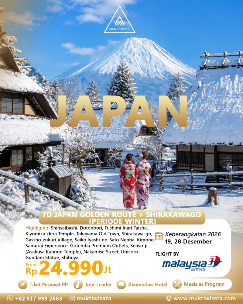 7D JAPAN GOLDEN ROUTE + SHIRAKAWAGO (PERIODE WINTER) by MH